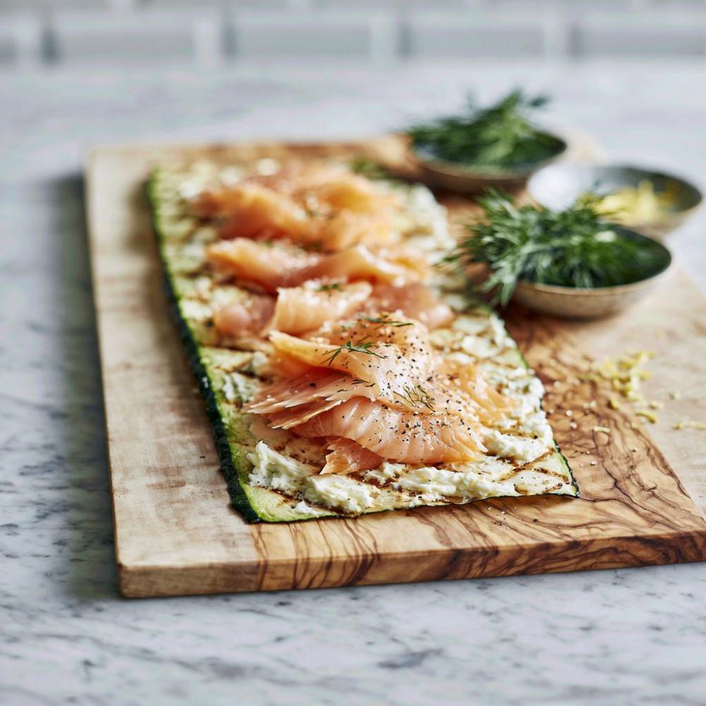 courgette met gerookte zalm en creamcheese