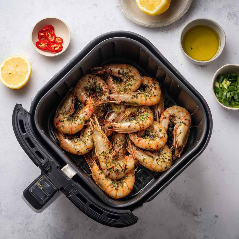 Grote gambas in de airfryer