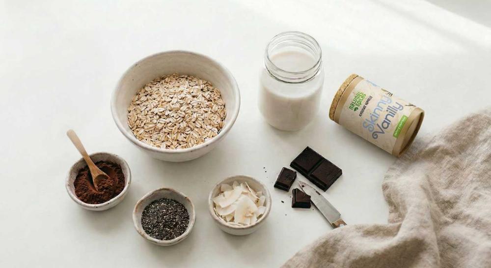 Overnight oats 'bounty style' ingredients