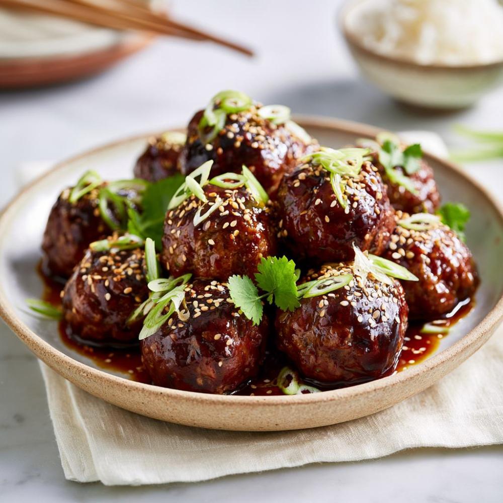 sticky korean meatballs