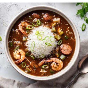 top down view van een schaal gevuld met cajun kruiden met wat andere kruiden en specerijen ernaast