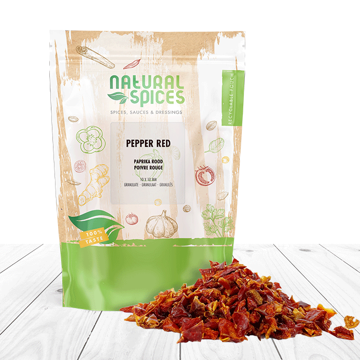 Paprika stukjes rood 1-3 mm - Natural Spices