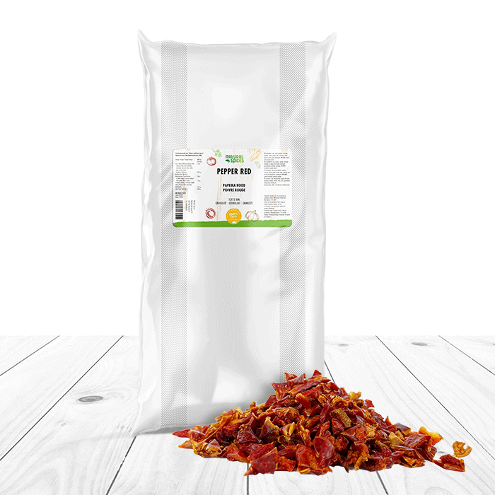 Paprika vlokken rood 10x10mm - Natural Spices