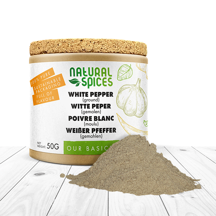 witte peper gemalen potje