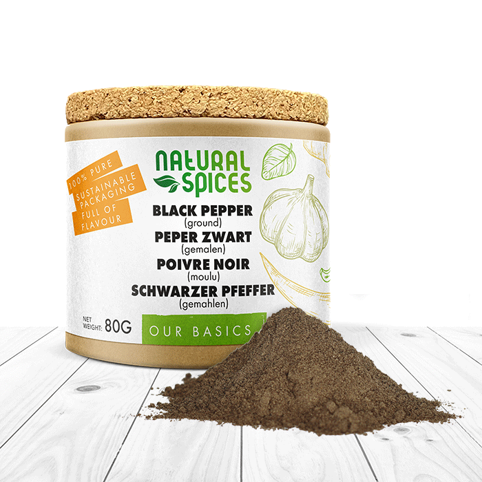 zwarte peper gemalen potje 80 gram