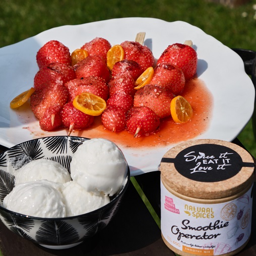 aardbeispiesjes met citroensorbet