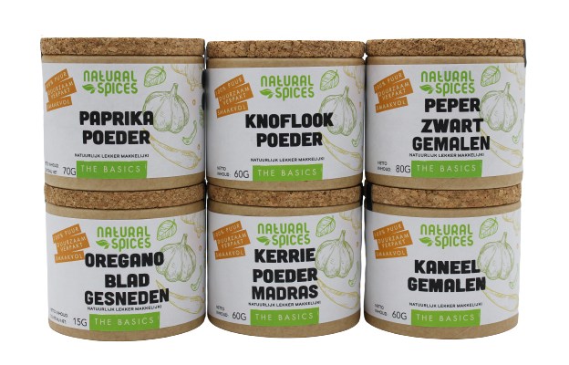 Natural Spices Basic 6 kruidenbox Natural Spices Basic 6 kruidenbox