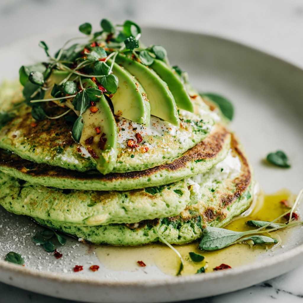 Groene hüttenkäse pannenkoekjes met spinazie en Habibi Veggie