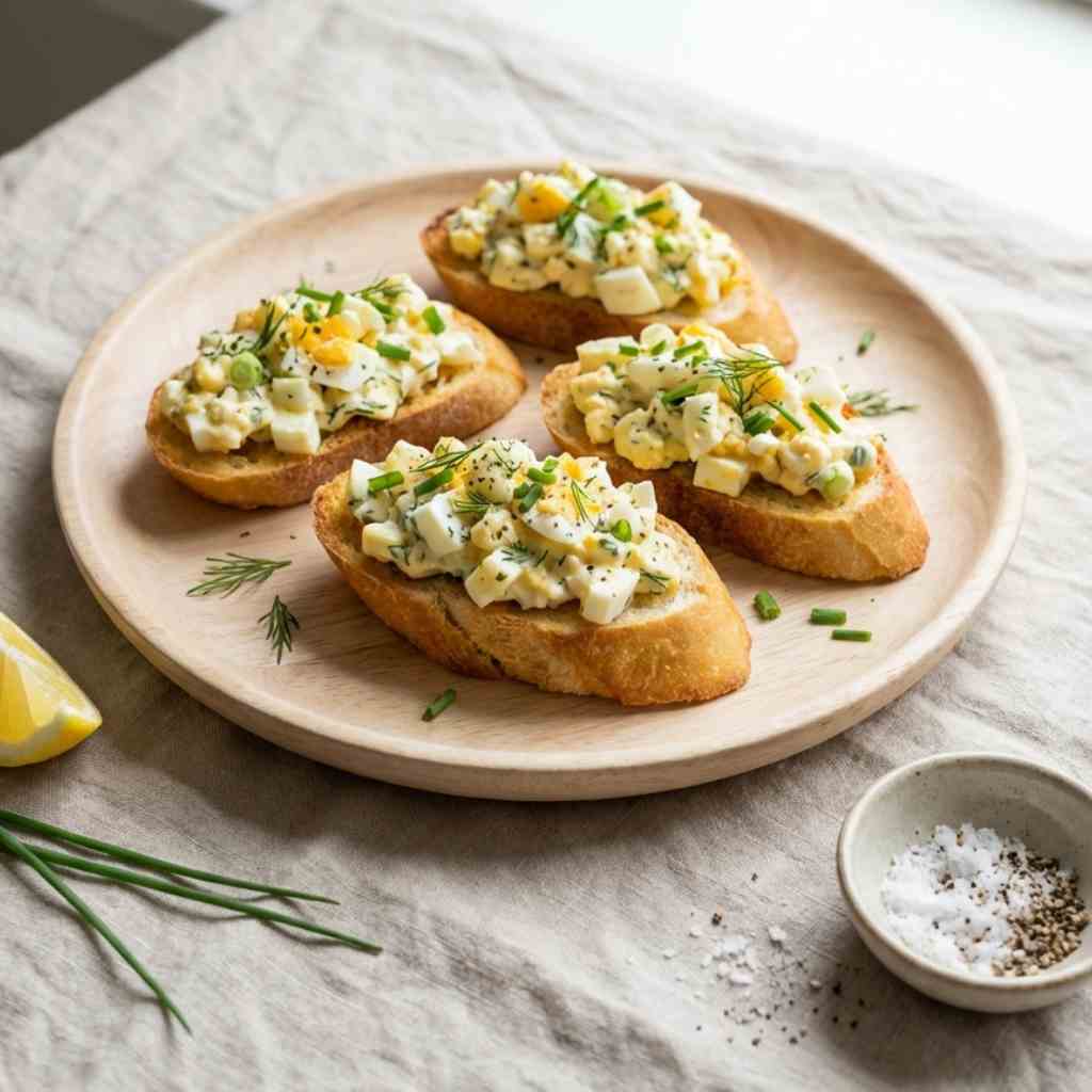 Crostini met eiersalade