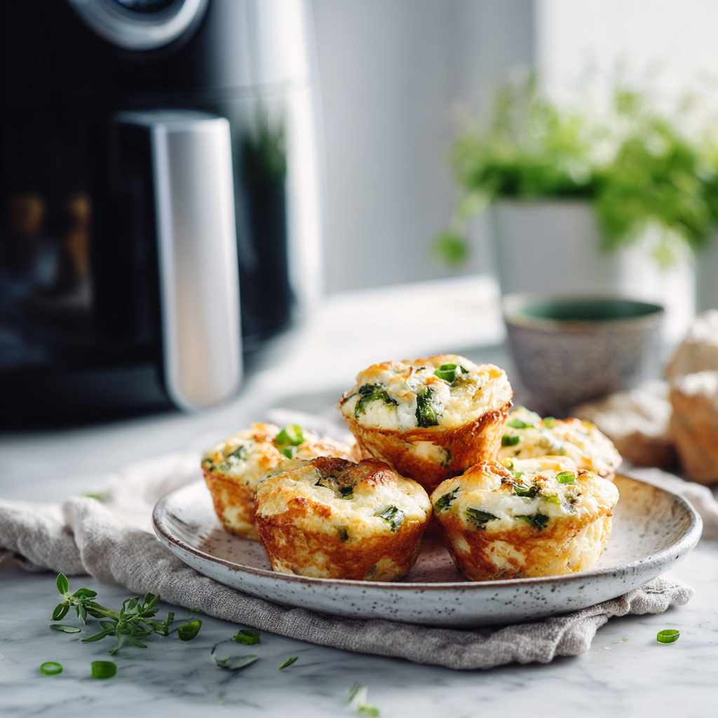 high protein ei cottage cheese muffins uit de airfryer