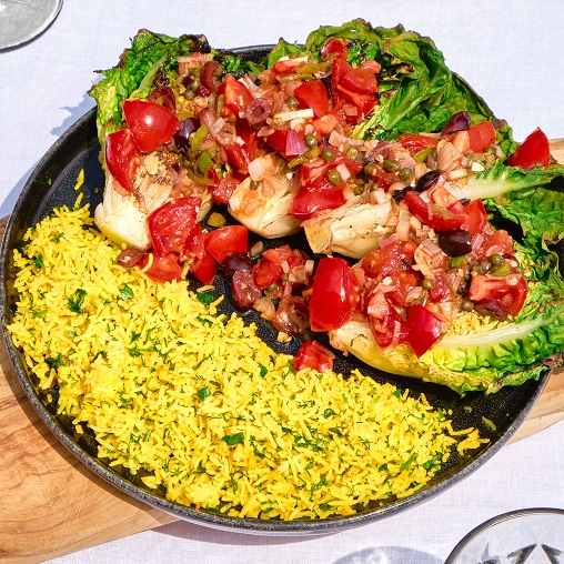 gele rijst met antiboise en kool