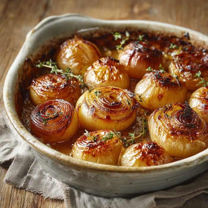 Geroosterde hele uien met tijm & knoflook (BBQ, Oven, Airfryer)