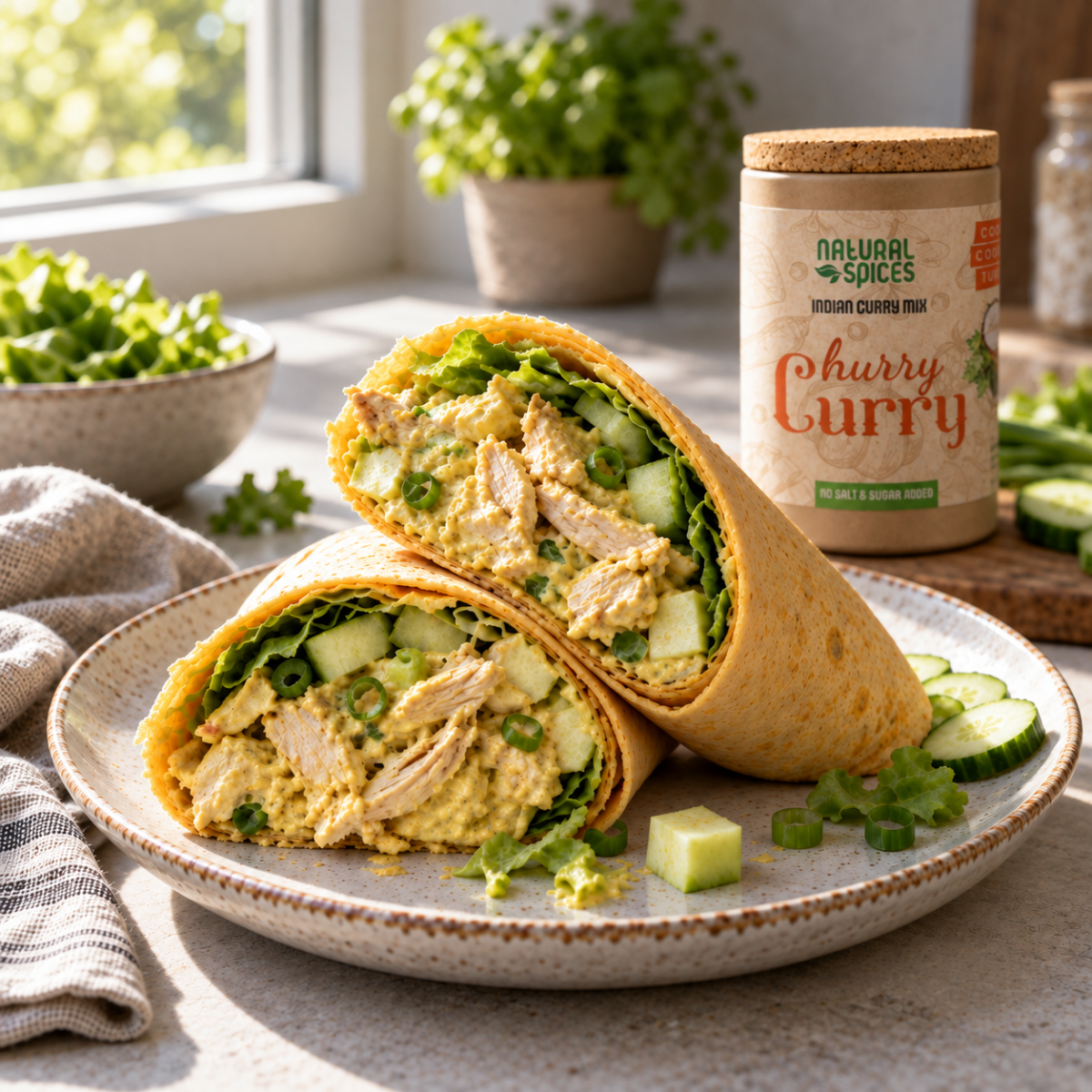 Kipsalade met yoghurt en kerrie | Hurry Curry Kruidenmix