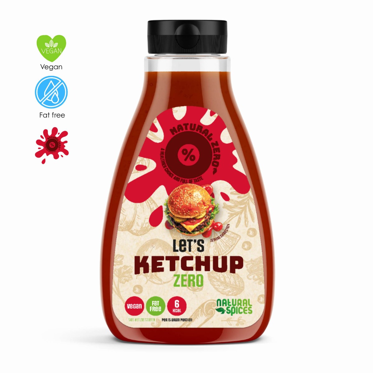 Let’s Ketchup Low Calorie Saus - Natural Spices | vegan en vetvrije saus