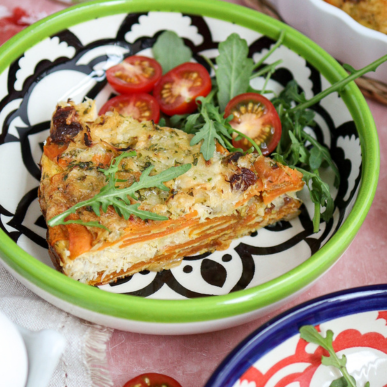 Zoete aardappel met zuurkool frittata