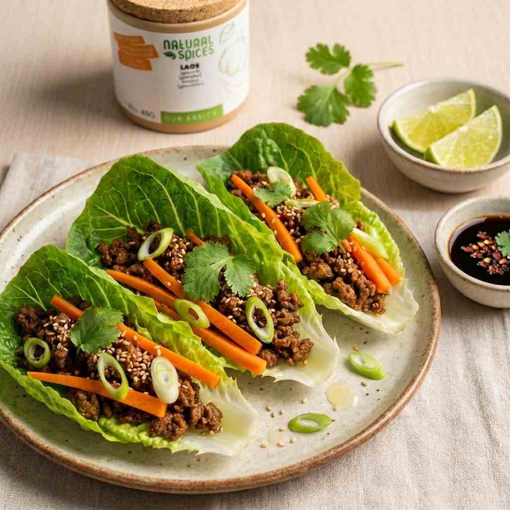 thaise sla wraps op smaak gebracht met kruiden van Natural Spices