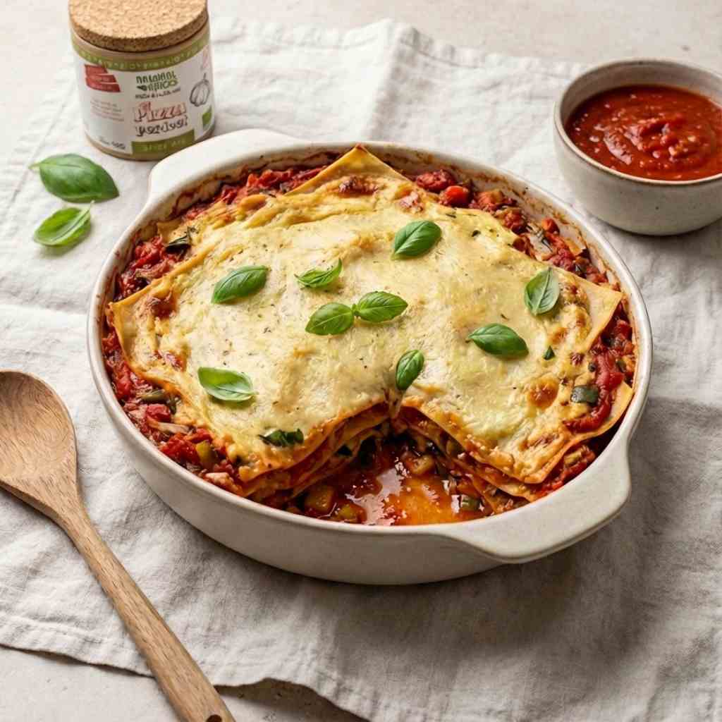 vegan eenpans lasagne