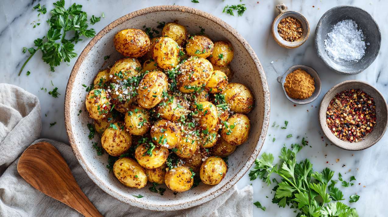 gekruide krokante krieltjes uit de airfryer
